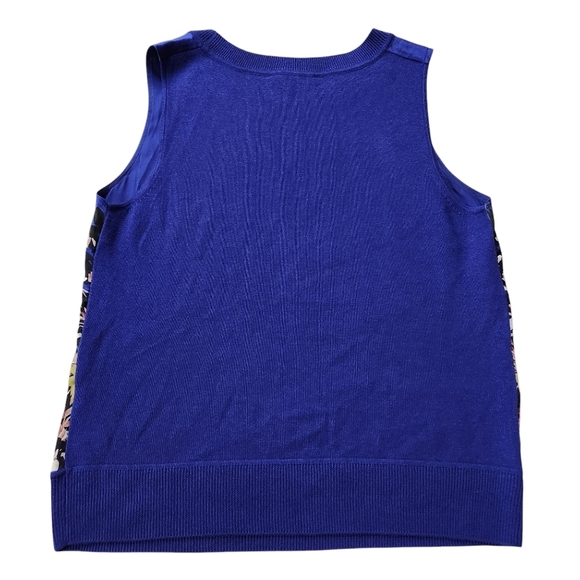 St. John Abstract Floral Wool Silk Cashmere sz S Sleeveless Top - Picture 4 of 4